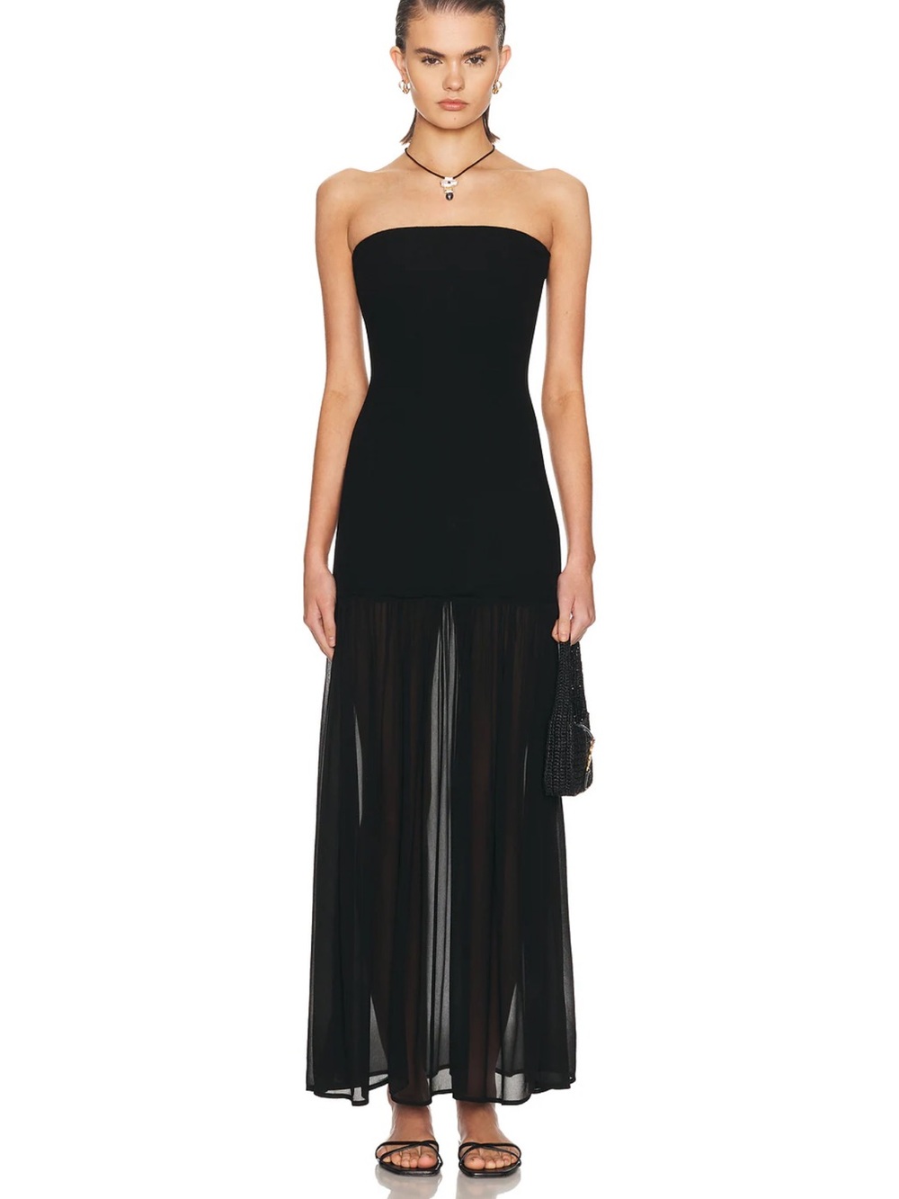 Enza Costa Airy strapless dress in black